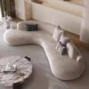 Luxura L-Shaped Beige Fabric Sofa - Image 9
