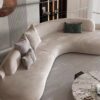 Luxura L-Shaped Beige Fabric Sofa - Image 3