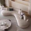Luxura L-Shaped Beige Fabric Sofa - Image 2