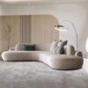 Luxura L-Shaped Beige Fabric Sofa - Image 8
