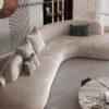 Luxura L-Shaped Beige Fabric Sofa - Image 7