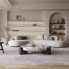 Luxura L-Shaped Beige Fabric Sofa - Image 6