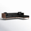 Addison 2-Piece Leather Chaise L-Sectional - Image 4