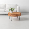 Heaton Round Wood Coffee Table with Hidden Storage - Image 4