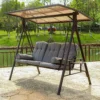 Outdoor Porch Swing with Polycarbonate Hardtop - Image 2