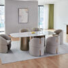 Vittoria Gold Dining Table with E-Marble Top - Image 5
