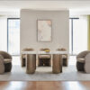 Vittoria Gold Dining Table with E-Marble Top - Image 4